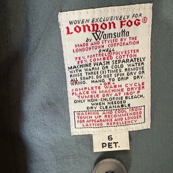 VTG London Fog 6P Blue Double Breasted Trench Coat Detachable Lining Thinsulate - Picture 7 of 16